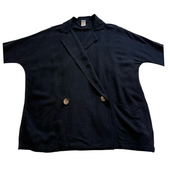 Lolë The Pearse Black Linen Blend Blazer Jacket - Size Medium - Picture 3 of 12